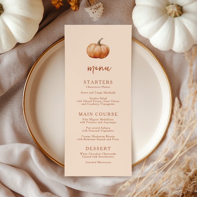 Fall Plaid A Little Pumpkin Baby Shower Menu (Creator Uploaded)
