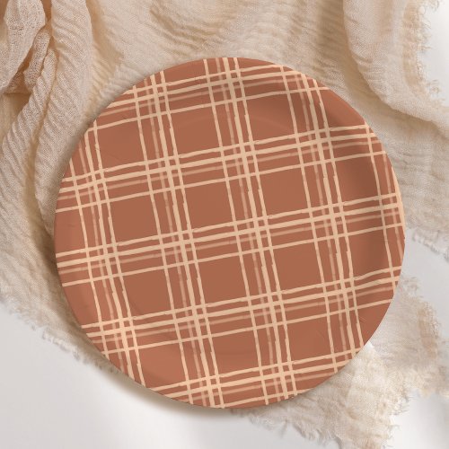 Fall Plaid A Little Pumpkin Baby Shower Paper Plates