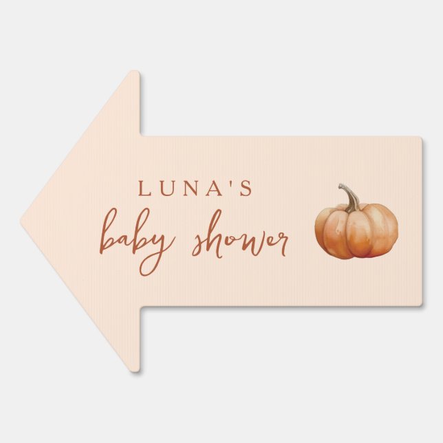 Fall Plaid A Little Pumpkin Baby Shower Yard Sign (Front)