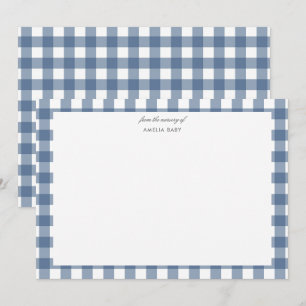 Fall Plaid Baby shower notecard