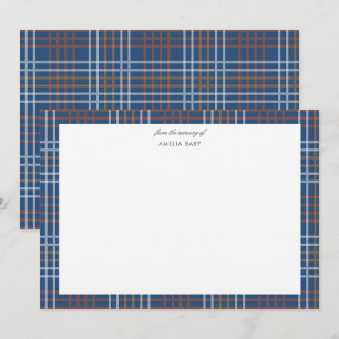 Fall Plaid Baby shower notecard