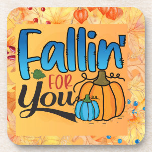 Fall plaid checkered autumn Thanksgiving Beverage Coaster