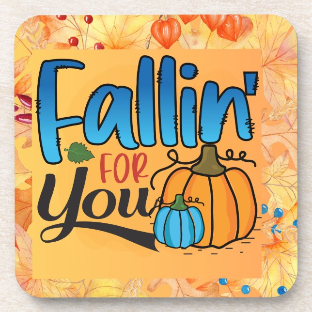 Fall plaid checkered autumn Thanksgiving Beverage Coaster (Front)