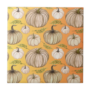 Fall plaid checkered autumn Thanksgiving Ceramic Tile