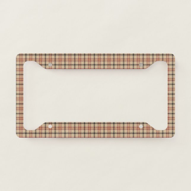 Fall Plaid License Plate Frame (Front)
