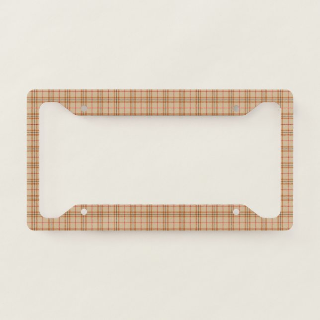 Fall Plaid License Plate Frame (Front)
