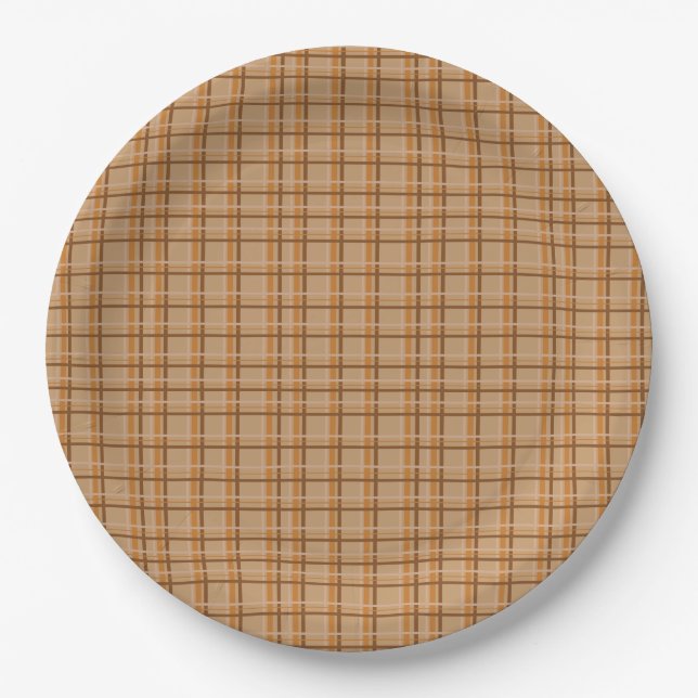 Fall Plaid Paper Plates (Front)