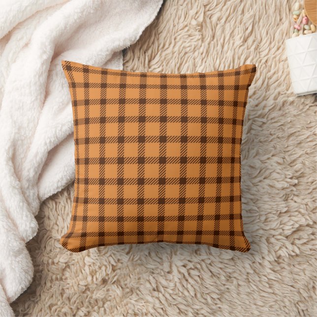 Fall Plaid Pattern  Throw Pillow (Blanket)
