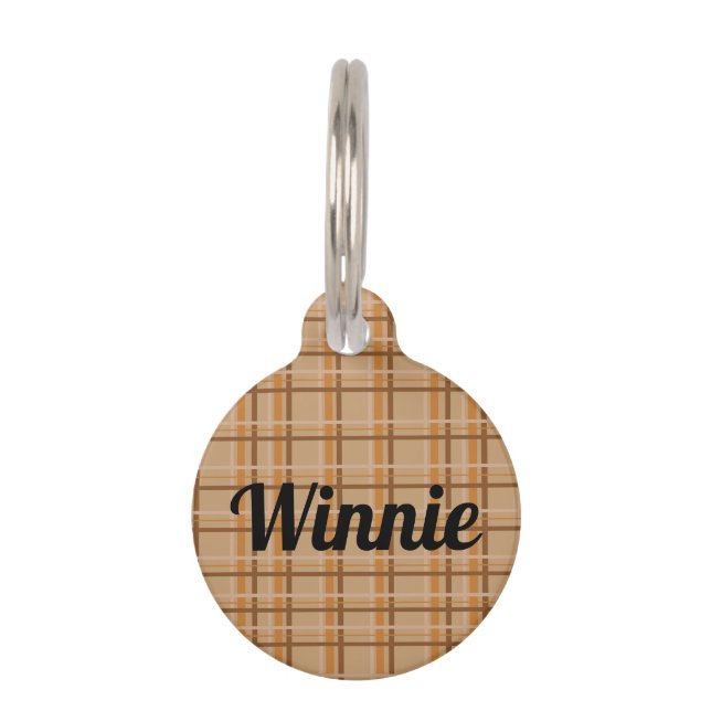 Fall Plaid Pet ID Tag (Front)