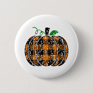 Fall Plaid Pumpkin Button