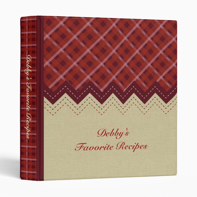 Fall Plaid Recipe Binder (Front/Spine)