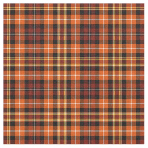 Fall Plaid Russet Brown, Orange and Yellow Pattern Fabric | Zazzle
