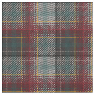 Fall Plaid Rust Red and Gray Fabric