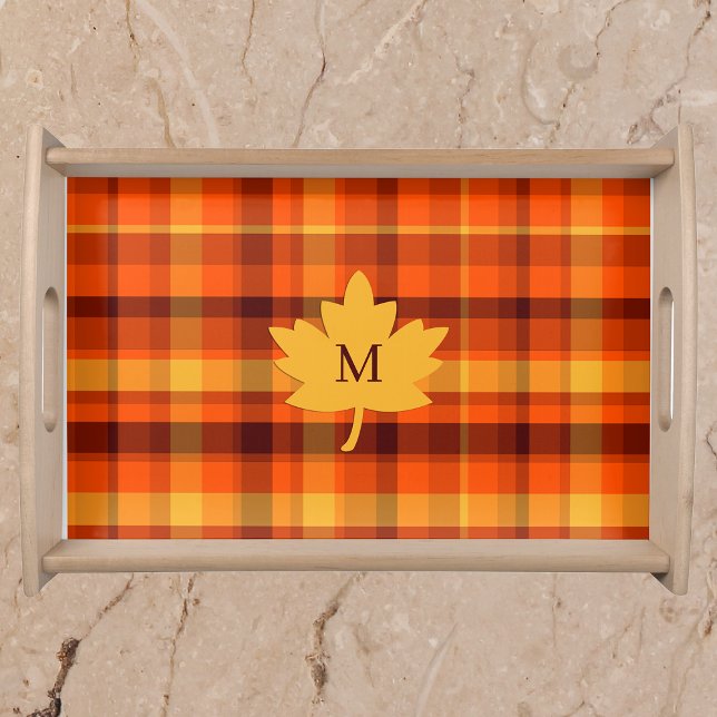 Fall Plaid Serving Tray Personalized (Creator Uploaded)