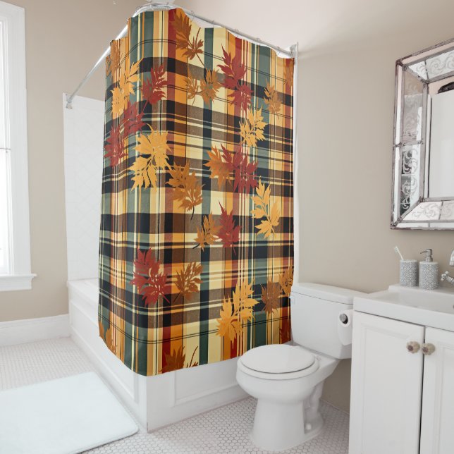 Fall Plaid Shower Curtain (In Situ)
