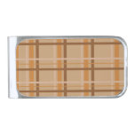 Fall Plaid Silver Finish Money Clip