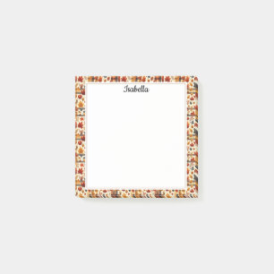 Fall Plaids, Acorns, Maple Tree Leaves Colorful Post-it Notes