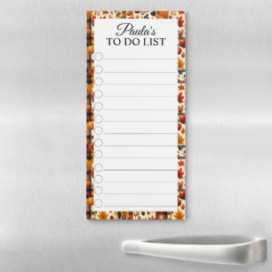 Fall Plaids, Acorns, Maple Tree Leaves To Do List Magnetic Notepad