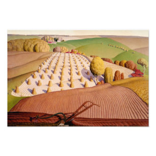 Fall Plowing, 1931 by Grant Wood Photo Print