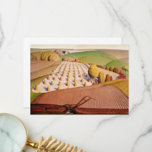 Fall Plowing by Grant Wood Thank You Card