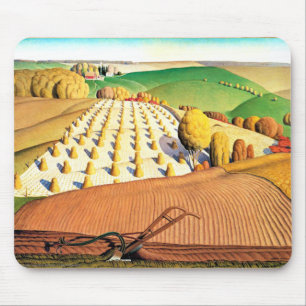 Fall Plowing, fine art American painting Mouse Pad