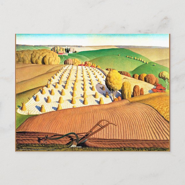Fall Plowing, fine art American painting Postcard (Front)