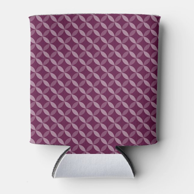 FALL PLUM PURPLE GEOMETRIC PATTERNS CAN COOLER (Front)