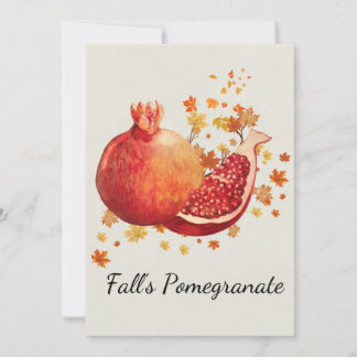 Fall Pomegranate Greeting Card Autumn Themed Wat