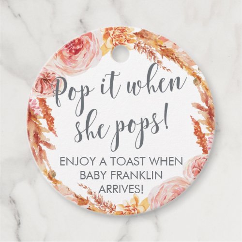 Fall Pop it when she pops favor tags