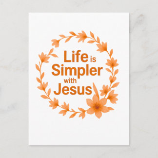 Fall Postcard Card Life Is Simpler With Jesus