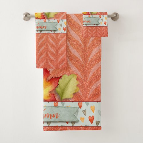 Fall _ Pretty Watercolor Shades of Autumn Bath Towel Set