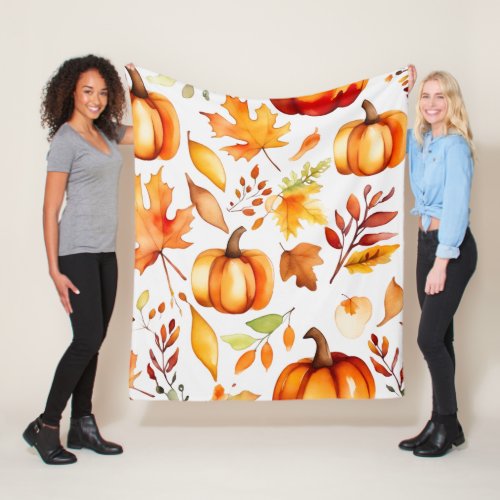 Fall Print Fleece Blanket