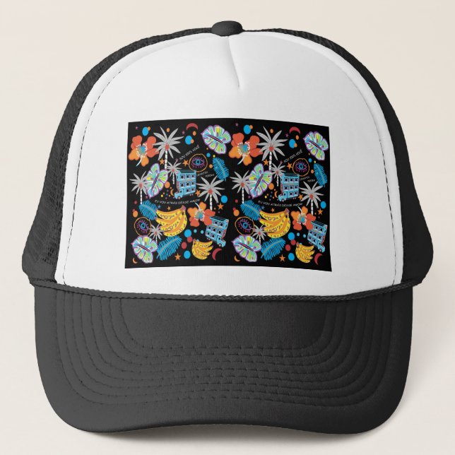 fall print trucker hat (Front)