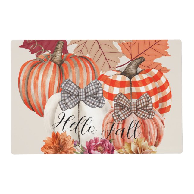 Fall Pumkin Floral  Placemat (Front)