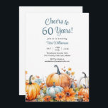 Fall Pumpkin 60th Birthday Cheers to 60 Years Invitation<br><div class="desc">Fall Autumn Pumpkin 60th Birthday Cheers to 60 Years Invitation
This elegant fall 60th surprise birthday party invitation is perfect for your special event!</div>