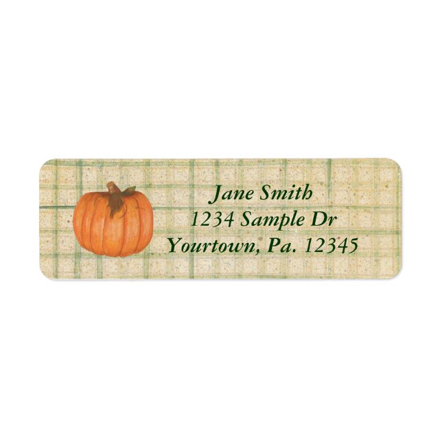 Fall Pumpkin Address Label (Front)