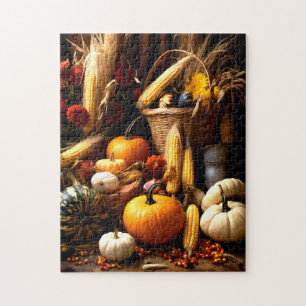Fall Pumpkin and Corn Harvest Puzzle