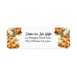 Fall Pumpkin and Leaves Return Address Label