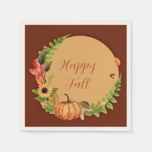 Fall pumpkin and nature with customizable text napkins