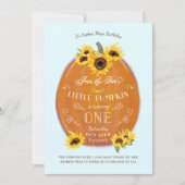 Fall Pumpkin and Sunflowers First Birthday Invitation (Front)