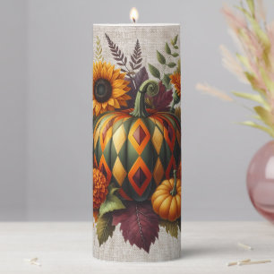 Fall Pumpkin Artwork Candle