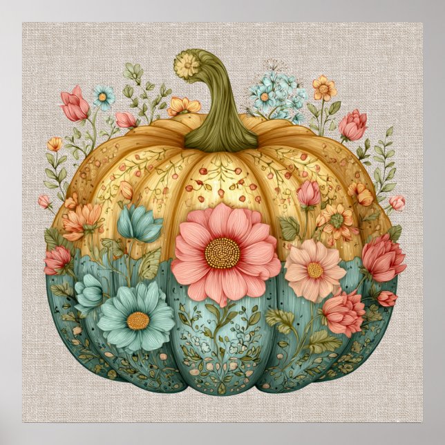 Fall Pumpkin Artwork Poster (Front)