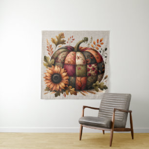 Fall Pumpkin Artwork Tapestry