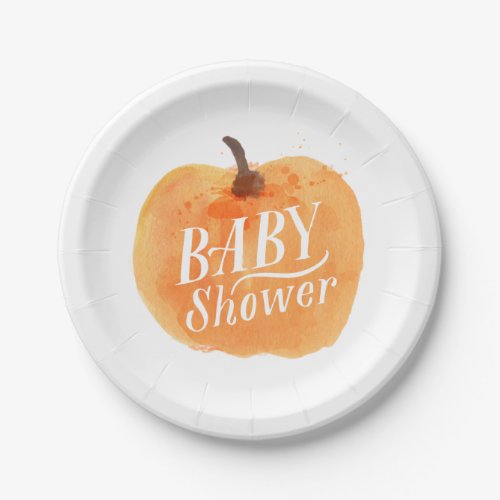 Fall Pumpkin Autumn  Baby Shower Paper Plates