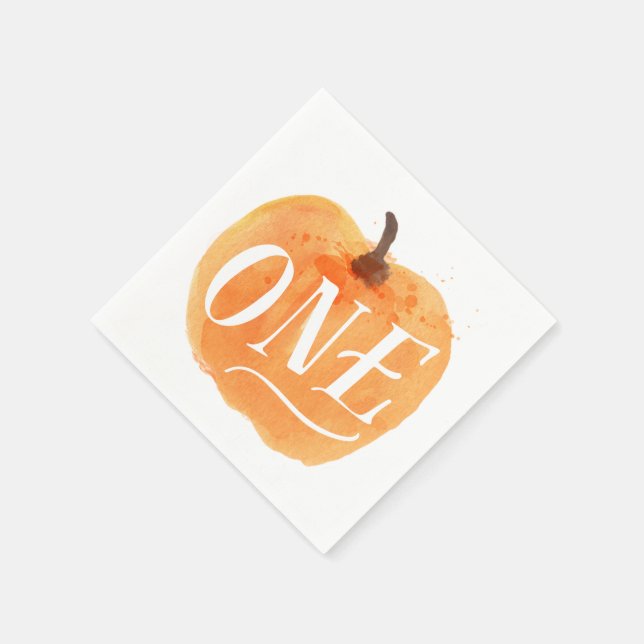 Fall Pumpkin Autumn | First Birthday Napkins (Corner)