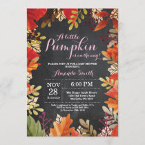 Fall Pumpkin Autumn Girl Baby Shower Invitation