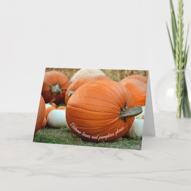 Fall Pumpkin Autumn Greeting Card (Front)
