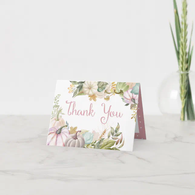 Fall Pumpkin Autumn Thank You Card | Zazzle