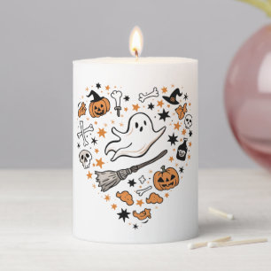 Fall Pumpkin Autumn Thanksgiving Halloween Pillar Candle