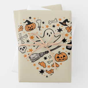 Fall Pumpkin Autumn Thanksgiving Halloween Wrapping Paper Sheets